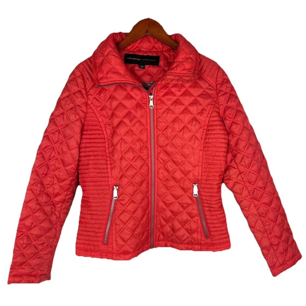 Marc New York Andrew Marc Light Pufferโ Jacket Woman's Small Coral Color GC